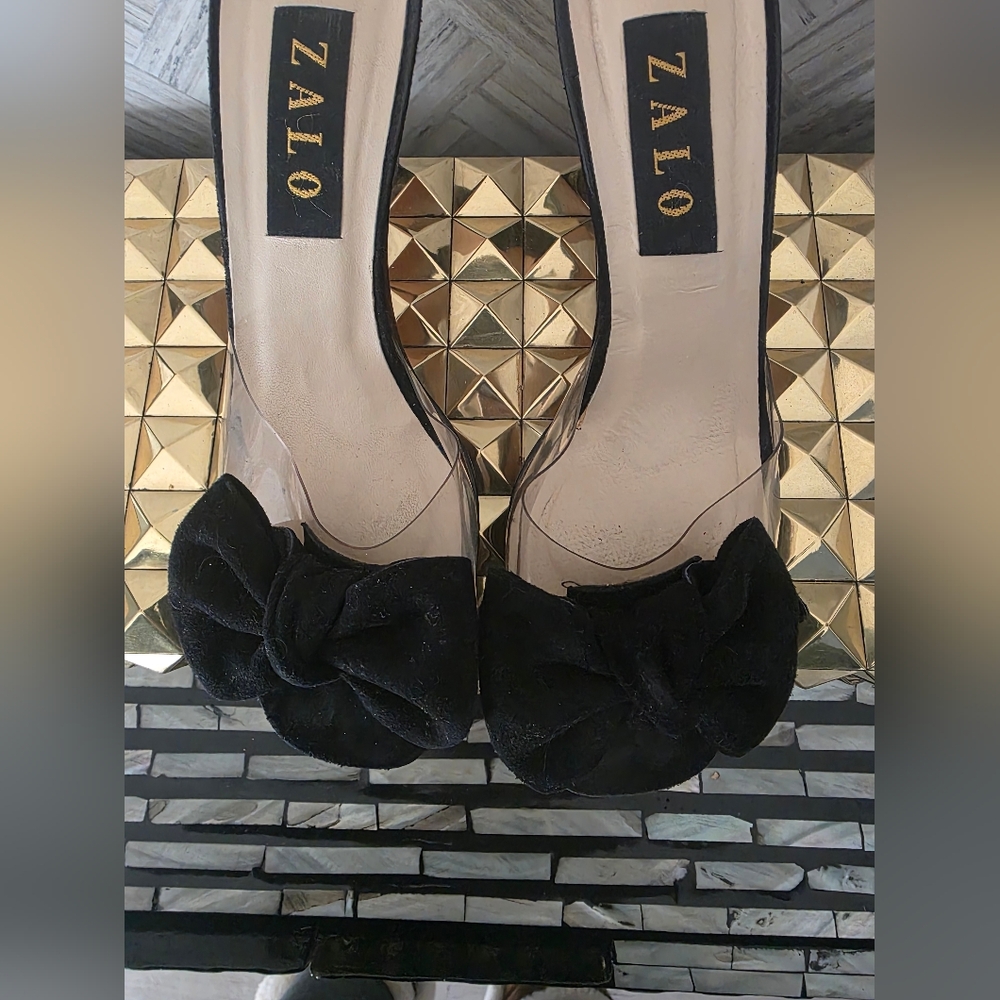 Zalo Elegant Black Bow Mules